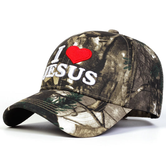Unisex I LOVE JESUS Letter Embroidery Baseball Caps Spring and Autumn Outdoor Adjustable Casual Hats Hip Hop Hat Sunscreen Hat